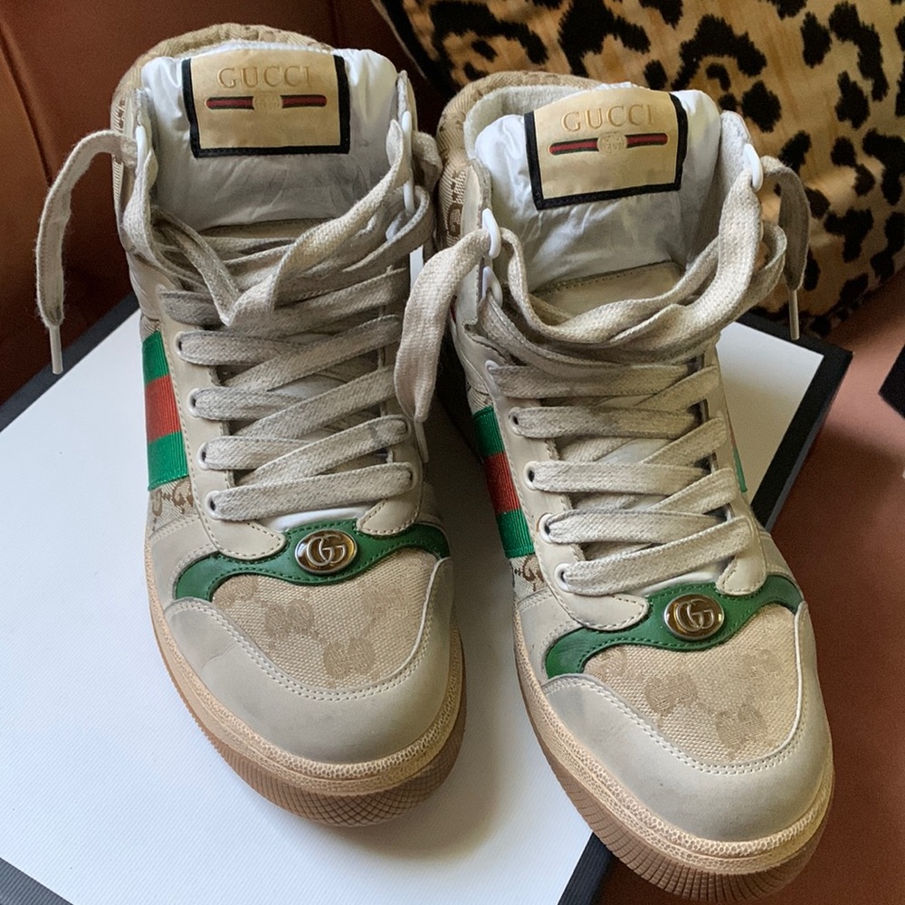 Mens authentic high top sneakers.
